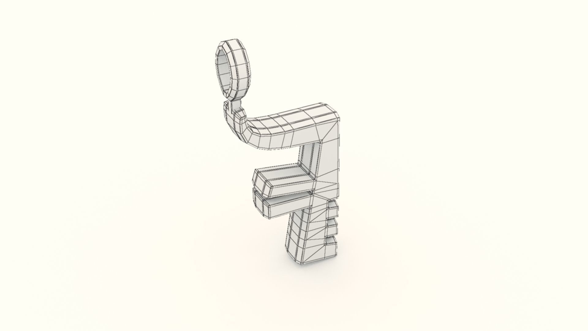 F Letter Pendant Platinum 3D print model_10