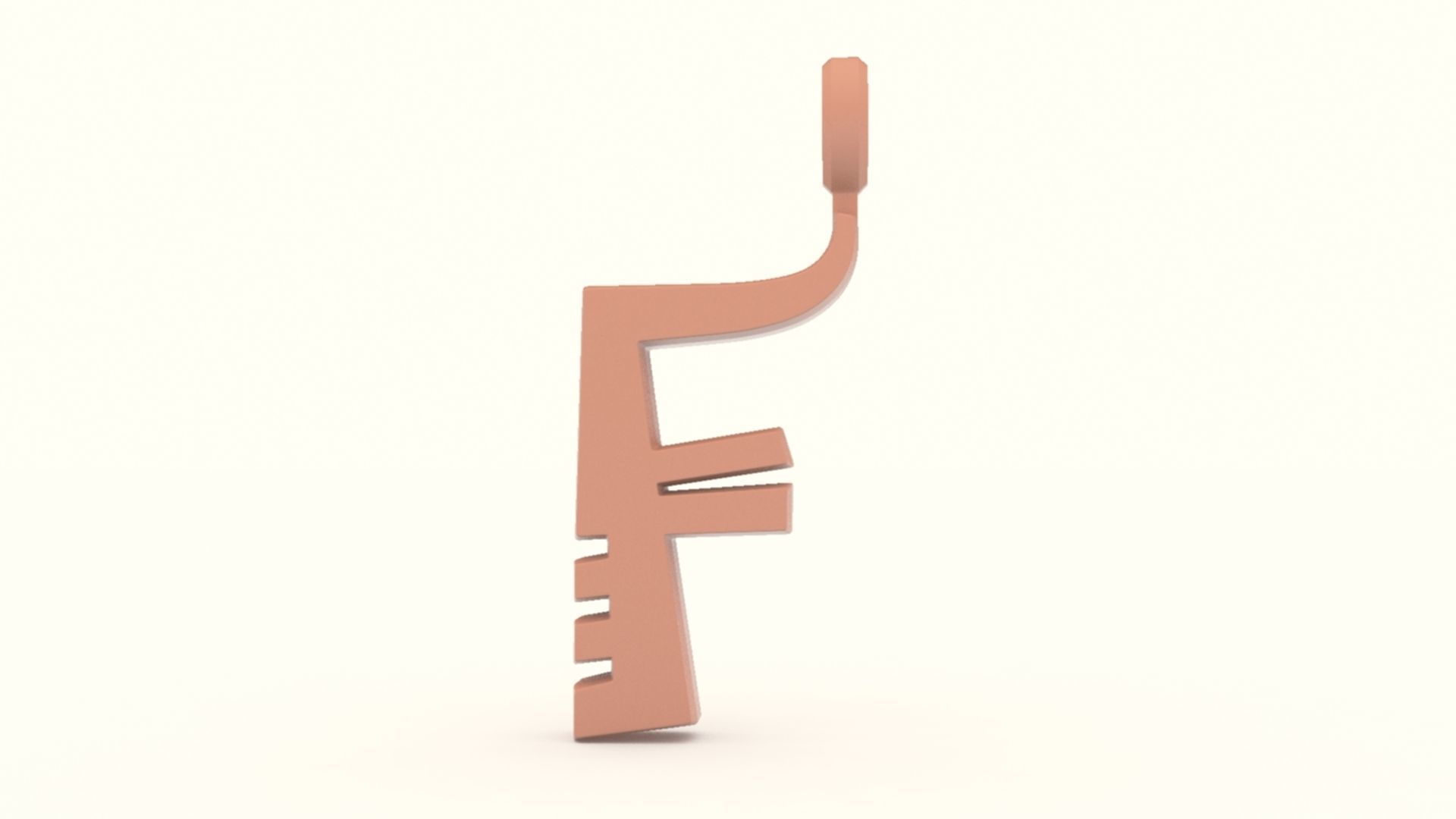 F Letter Pendant Platinum 3D print model_5