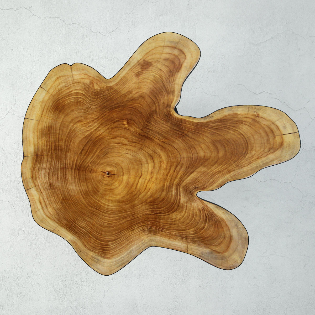 Organic Teak Stump Stool 3D model_3