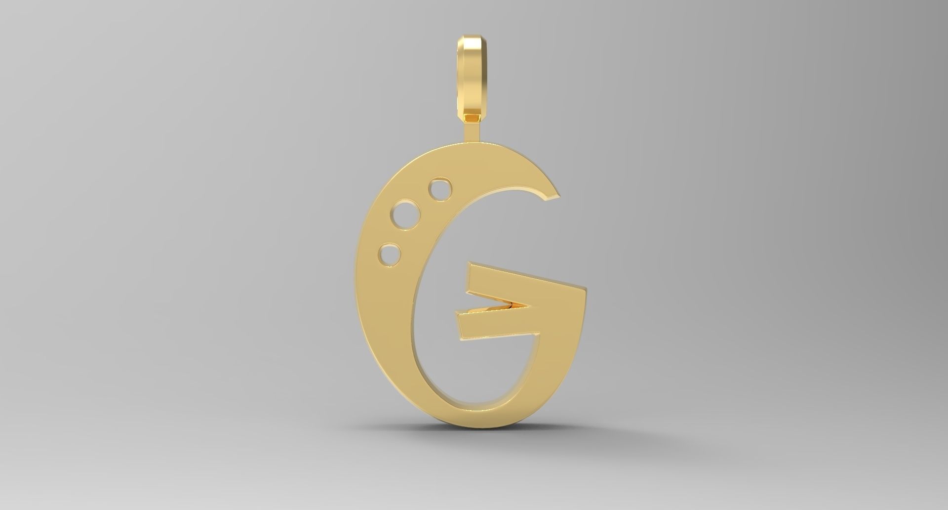 G Letter Pendant Gold 3D print model_1
