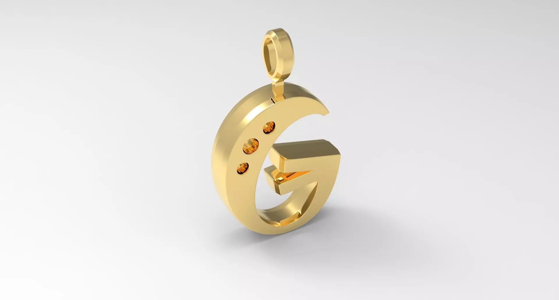 G Letter Pendant Gold 3D print model_0