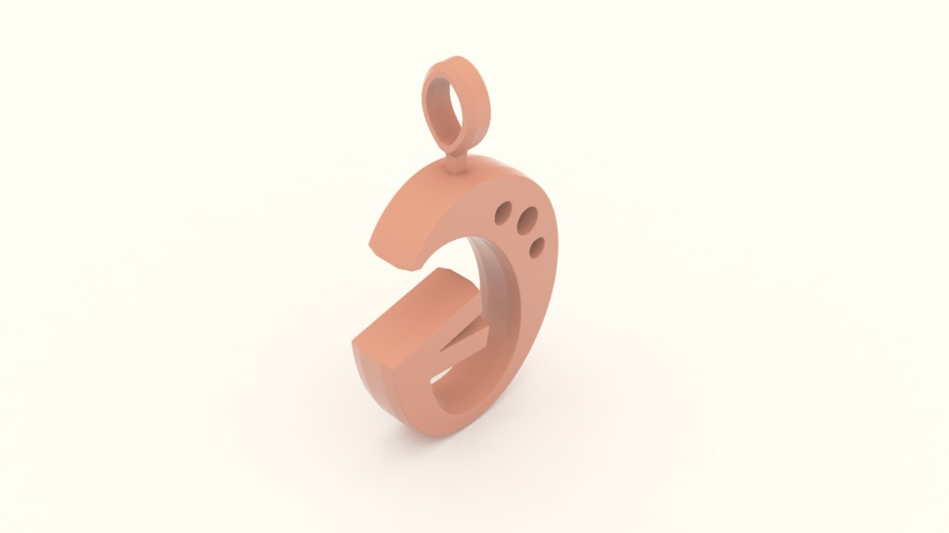 G Letter Pendant Gold 3D print model_6