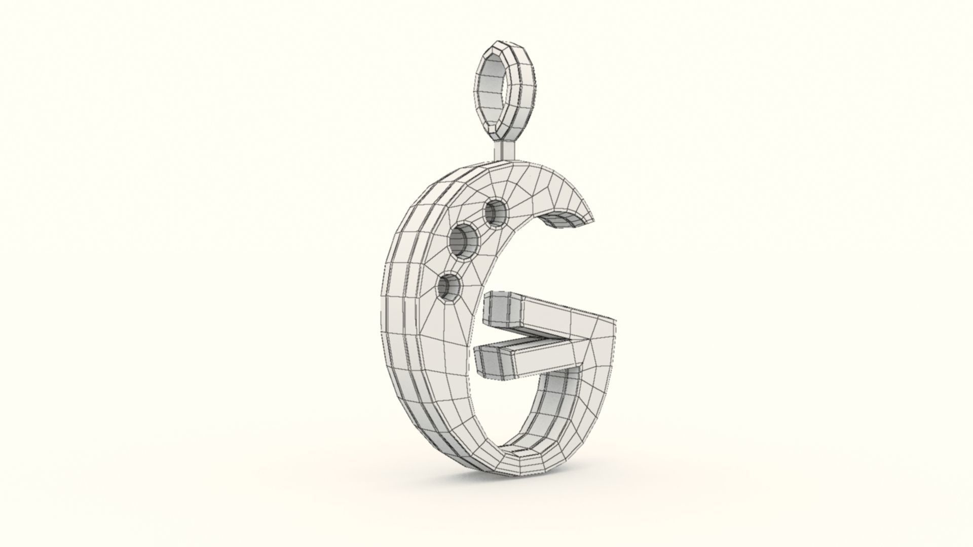 G Letter Pendant Gold 3D print model_11