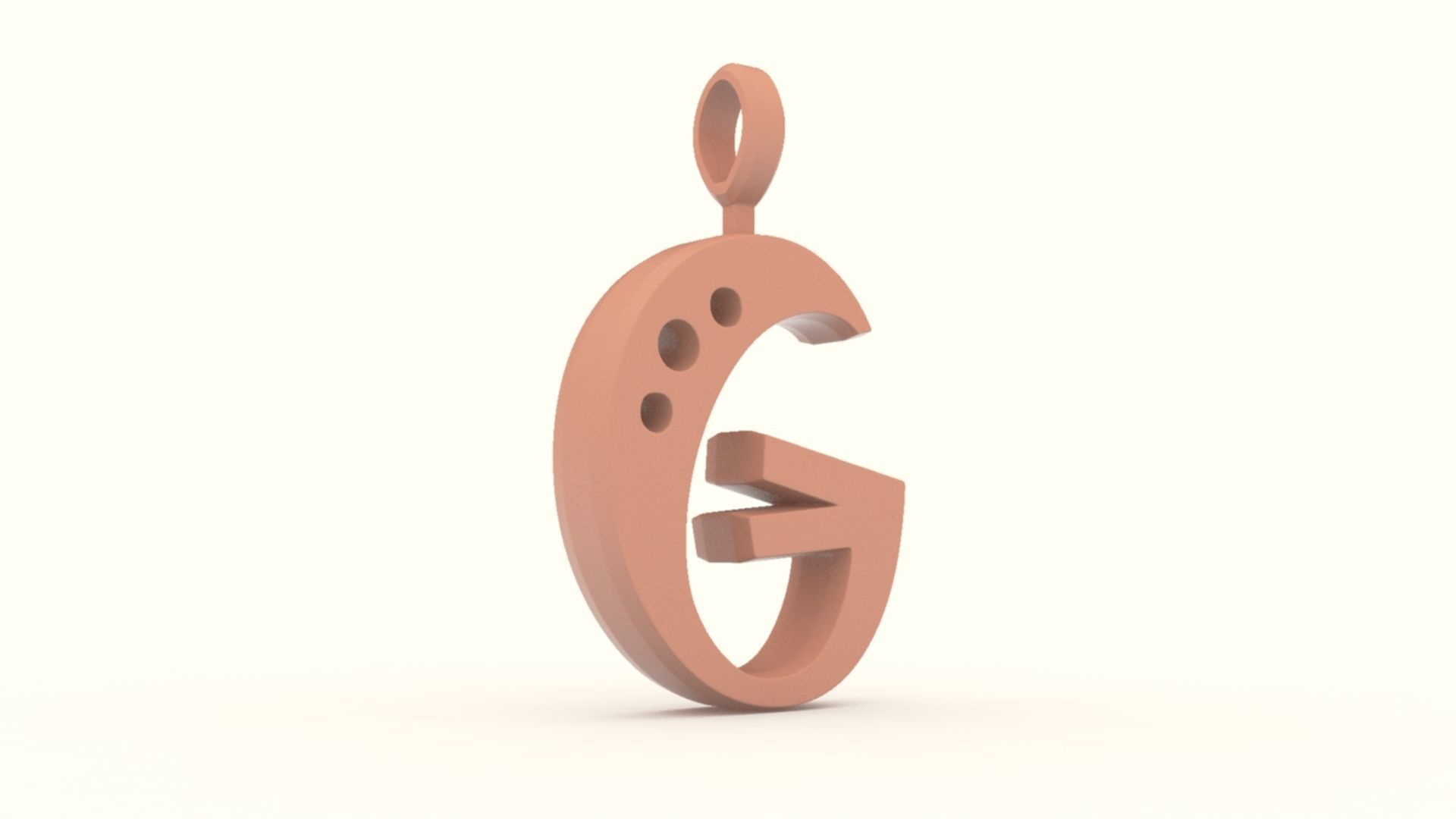 G Letter Pendant Gold 3D print model_7