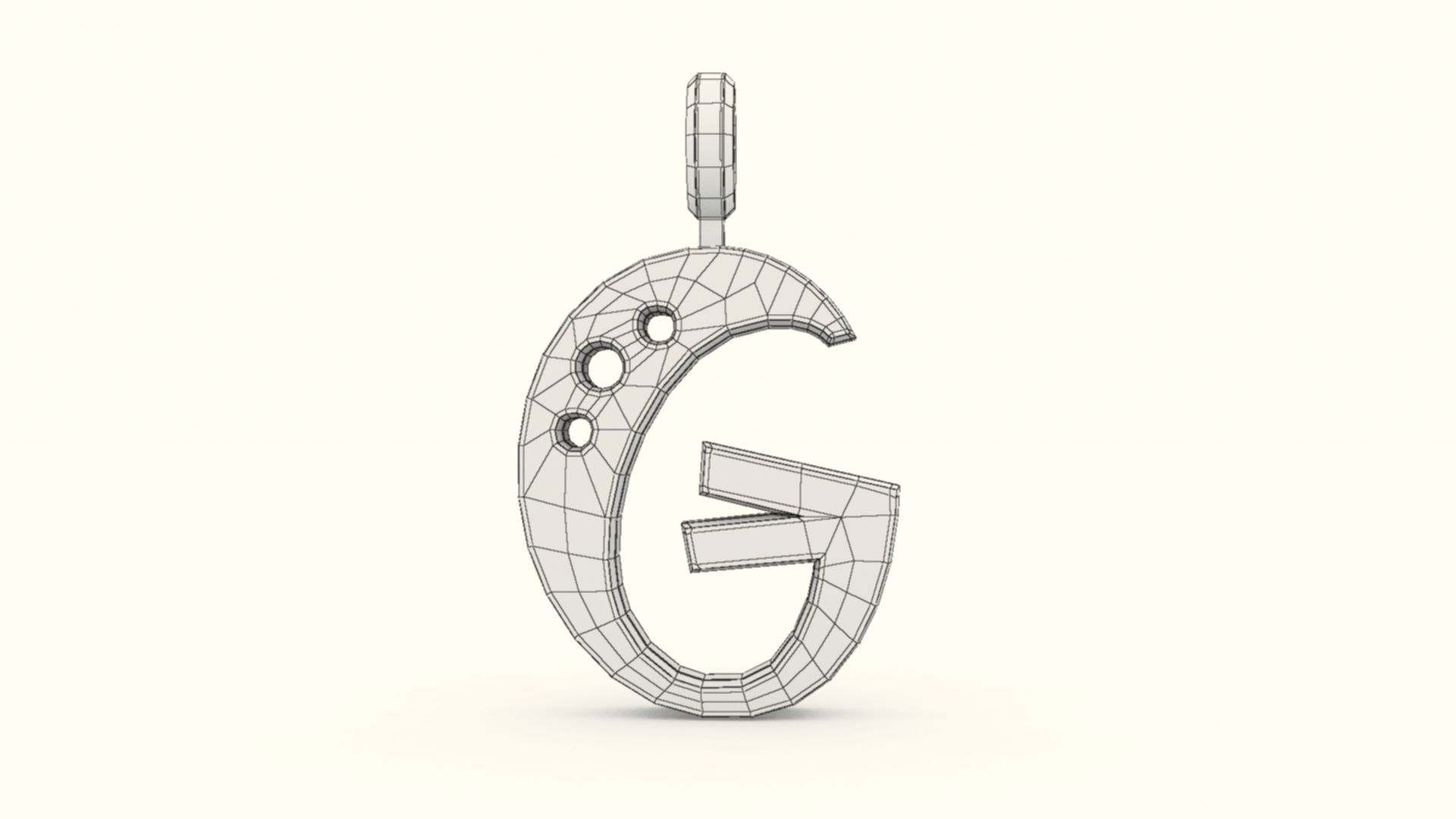 G Letter Pendant Gold 3D print model_9