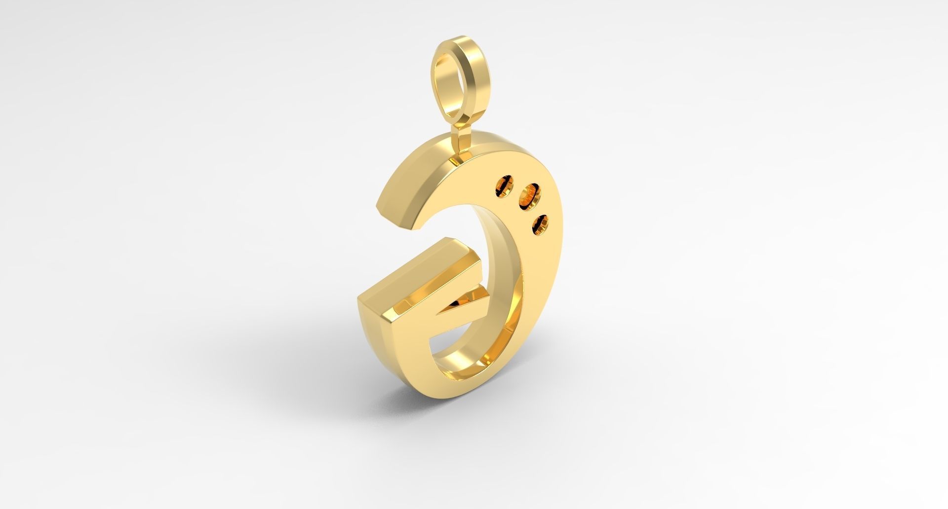 G Letter Pendant Gold 3D print model_2