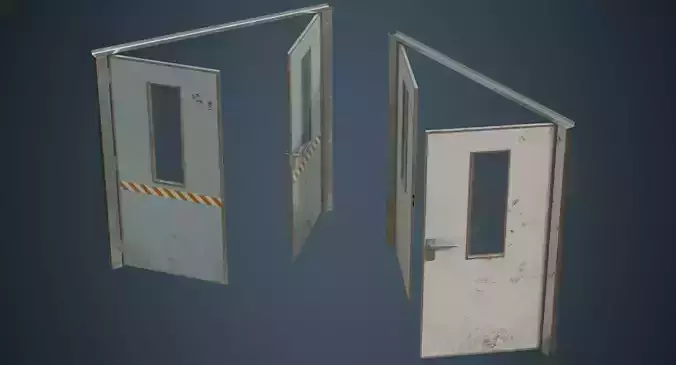 Industrial Door 1B Low-poly 3D model