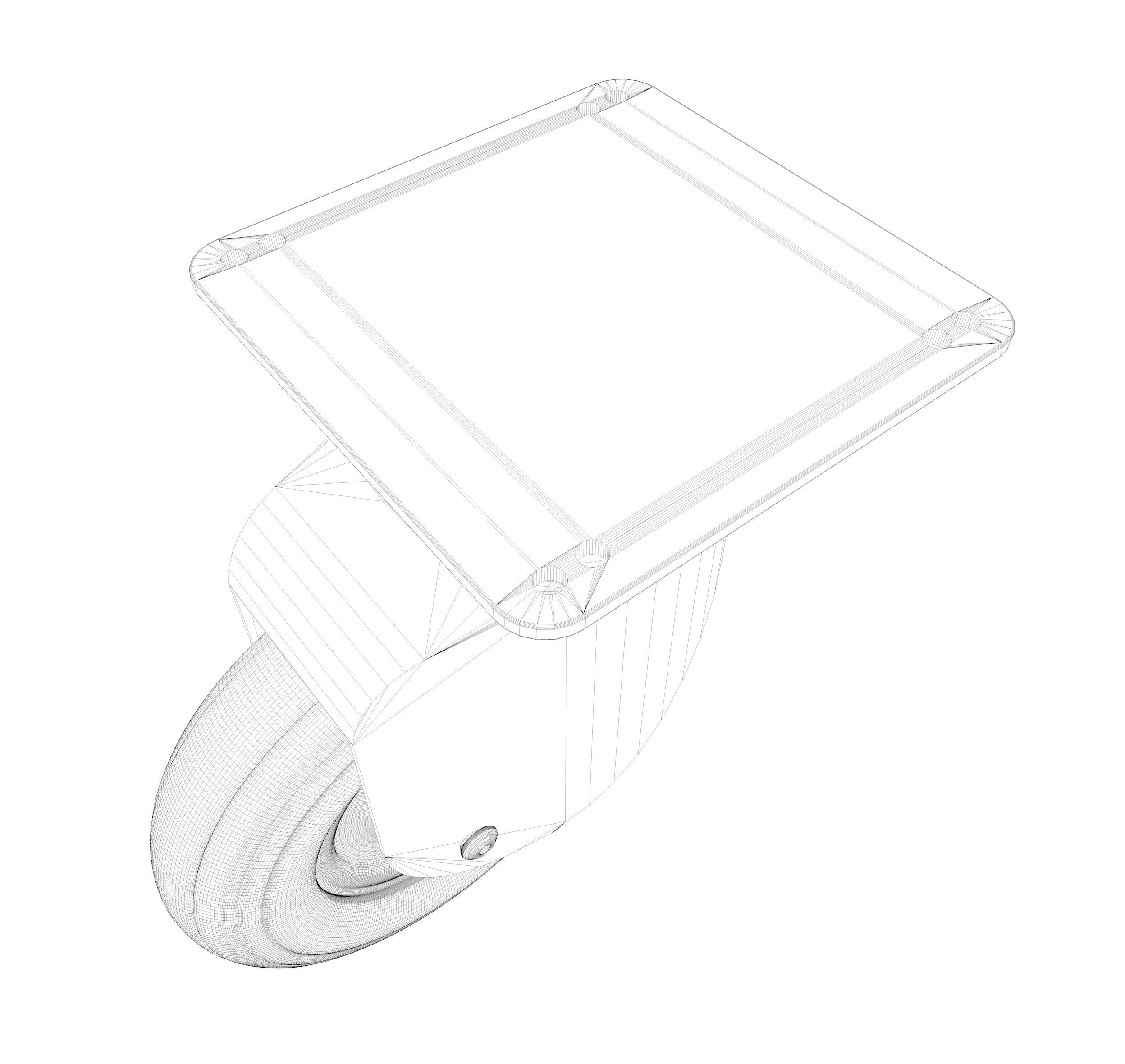 Swivel Rubber Wheel 3D model_9