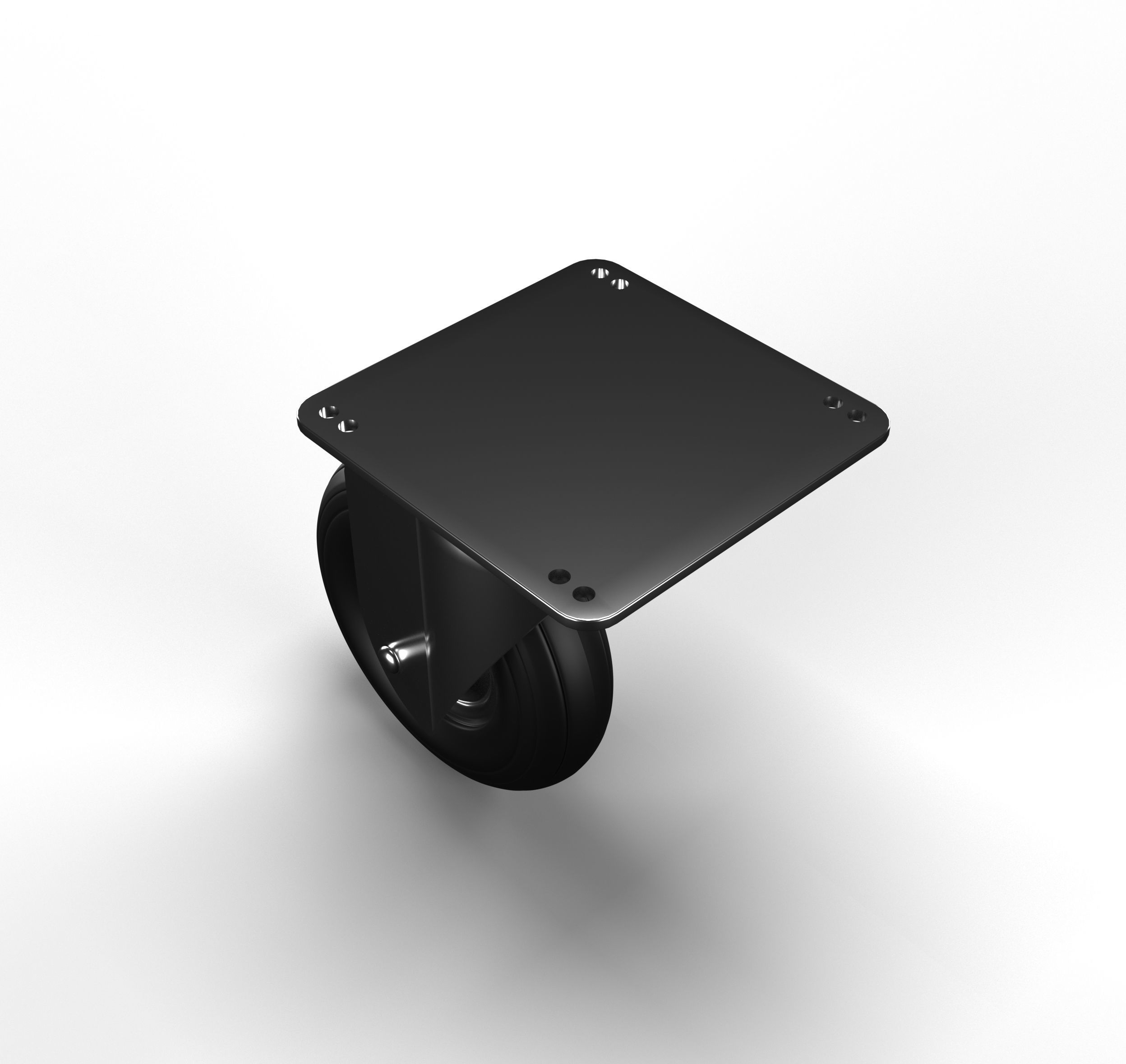 Swivel Rubber Wheel 3D model_3