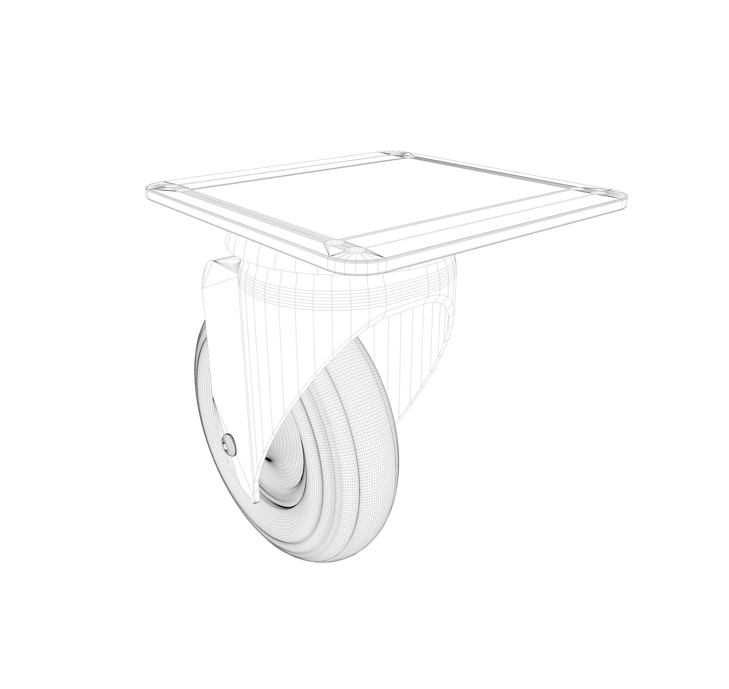 Swivel Rubber Wheel 3D model_5