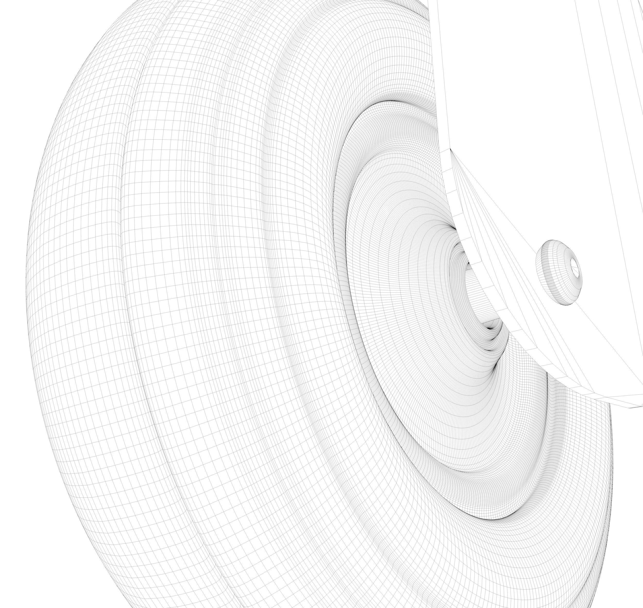 Swivel Rubber Wheel 3D model_8