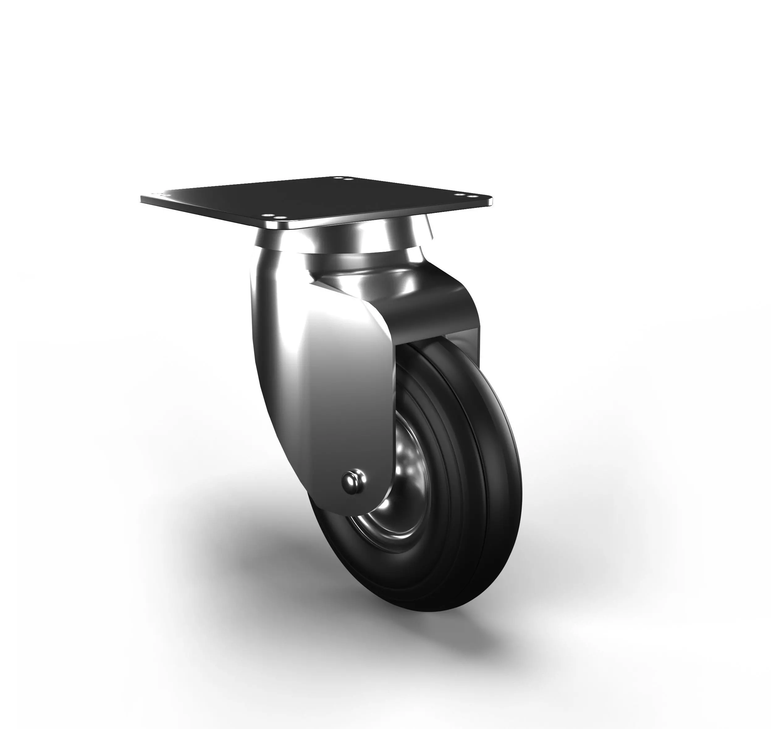 Swivel Rubber Wheel 3D model_0