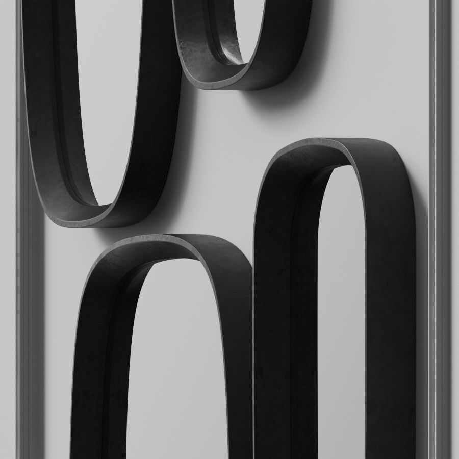 Porada Mix Wall Mirror Set 3D model_1