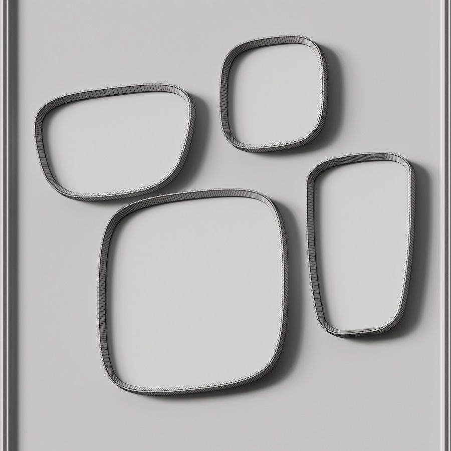 Porada Mix Wall Mirror Set 3D model_2