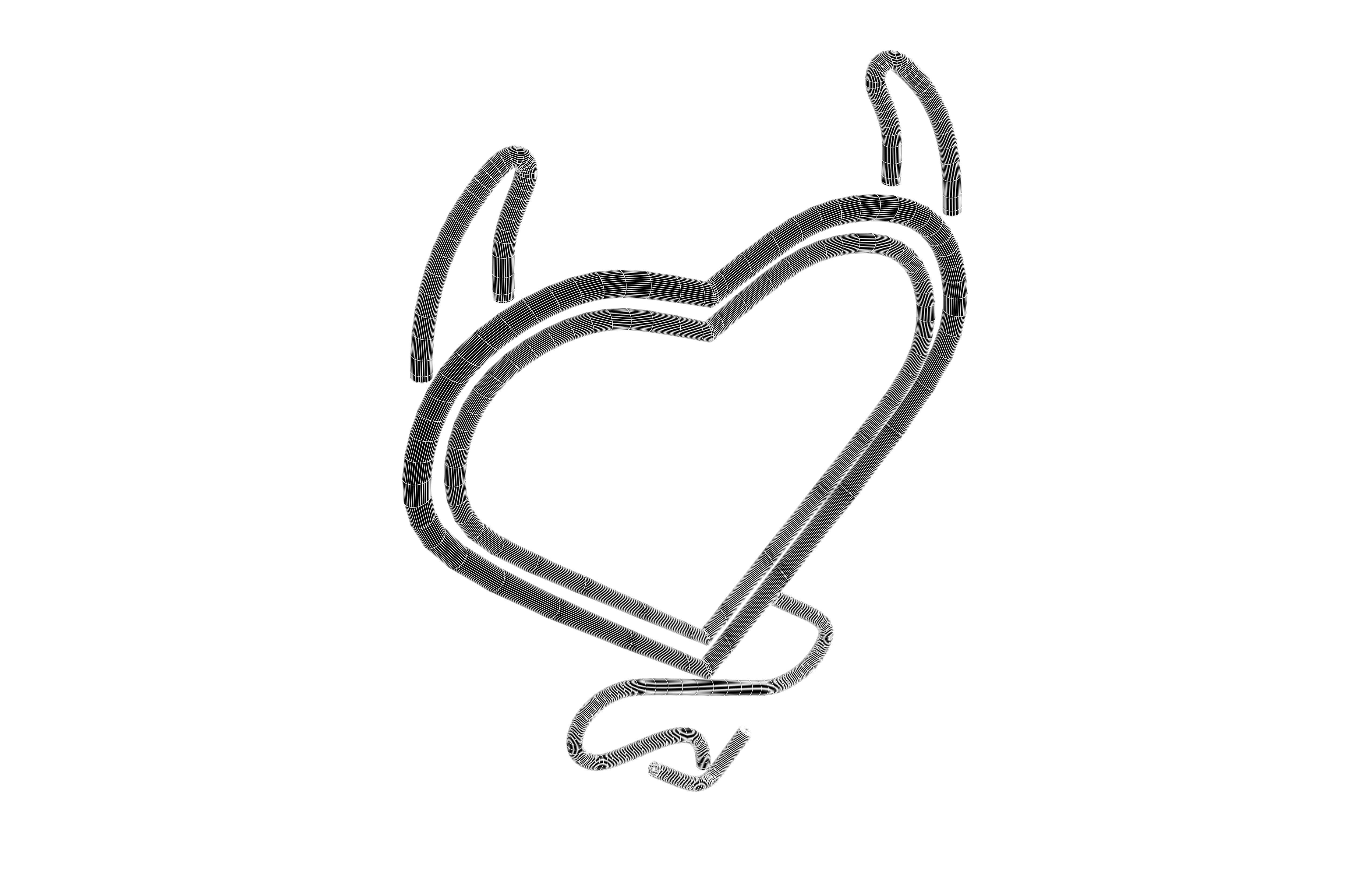 Devil Heart Emblem v1 006 Low-poly 3D model_6