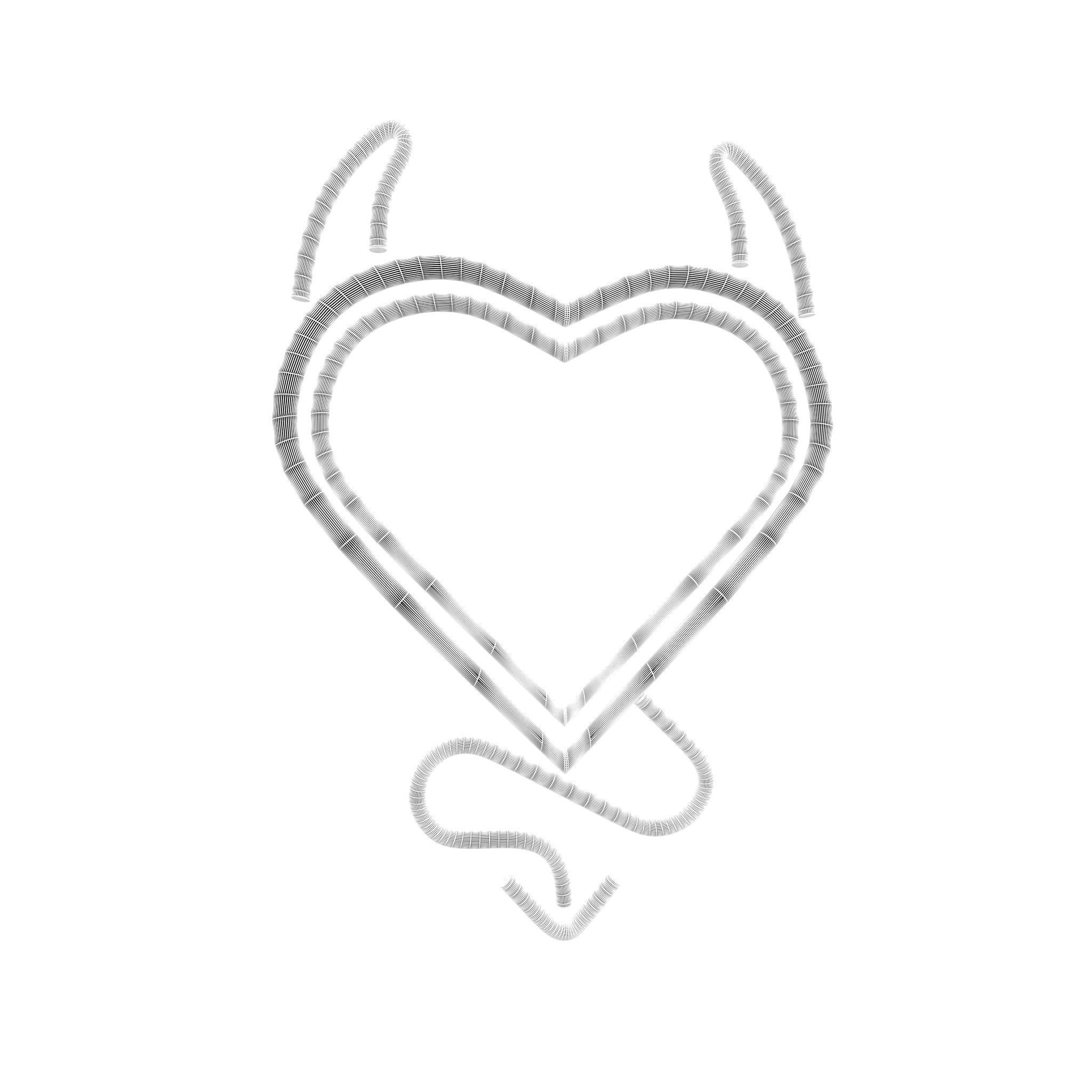 Devil Heart Emblem v1 006 Low-poly 3D model_4