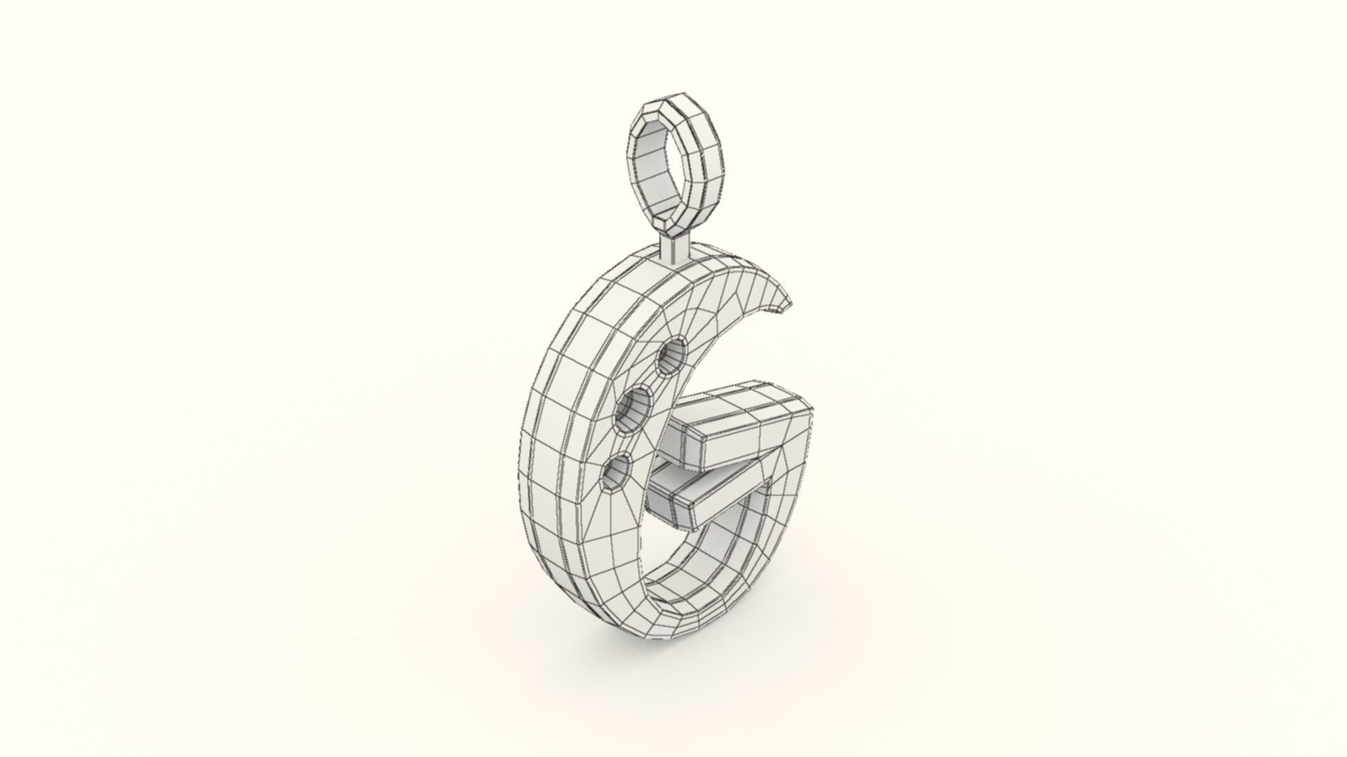 G Letter Pendant Platinum 3D print model_8