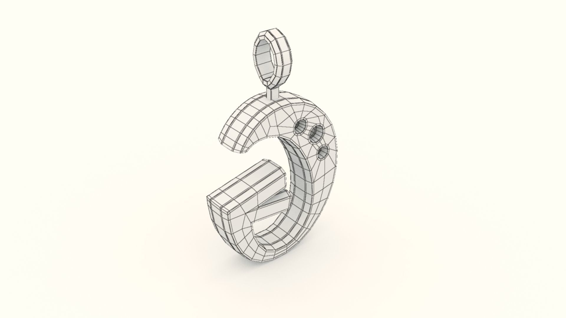 G Letter Pendant Platinum 3D print model_10