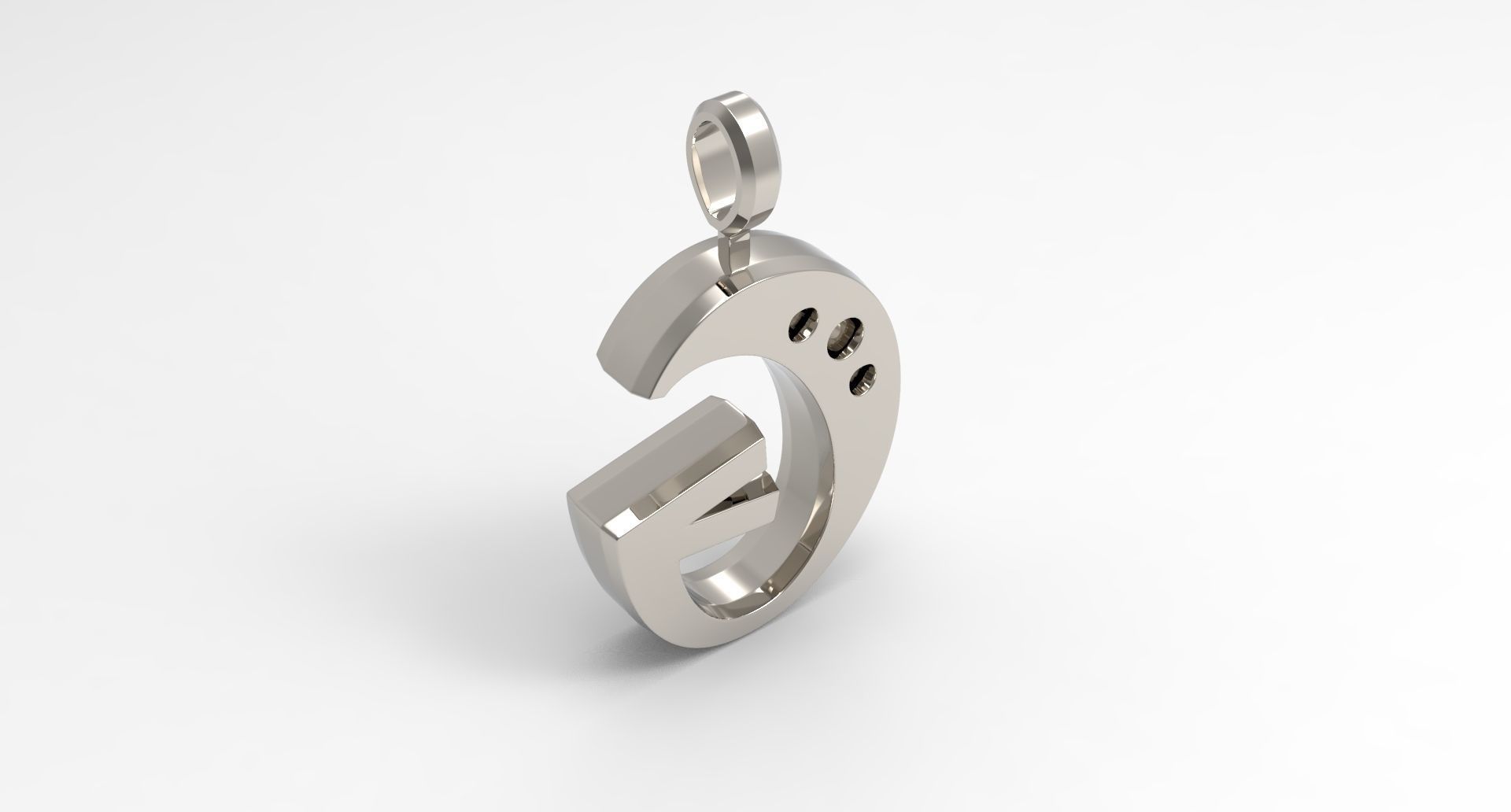 G Letter Pendant Platinum 3D print model_2