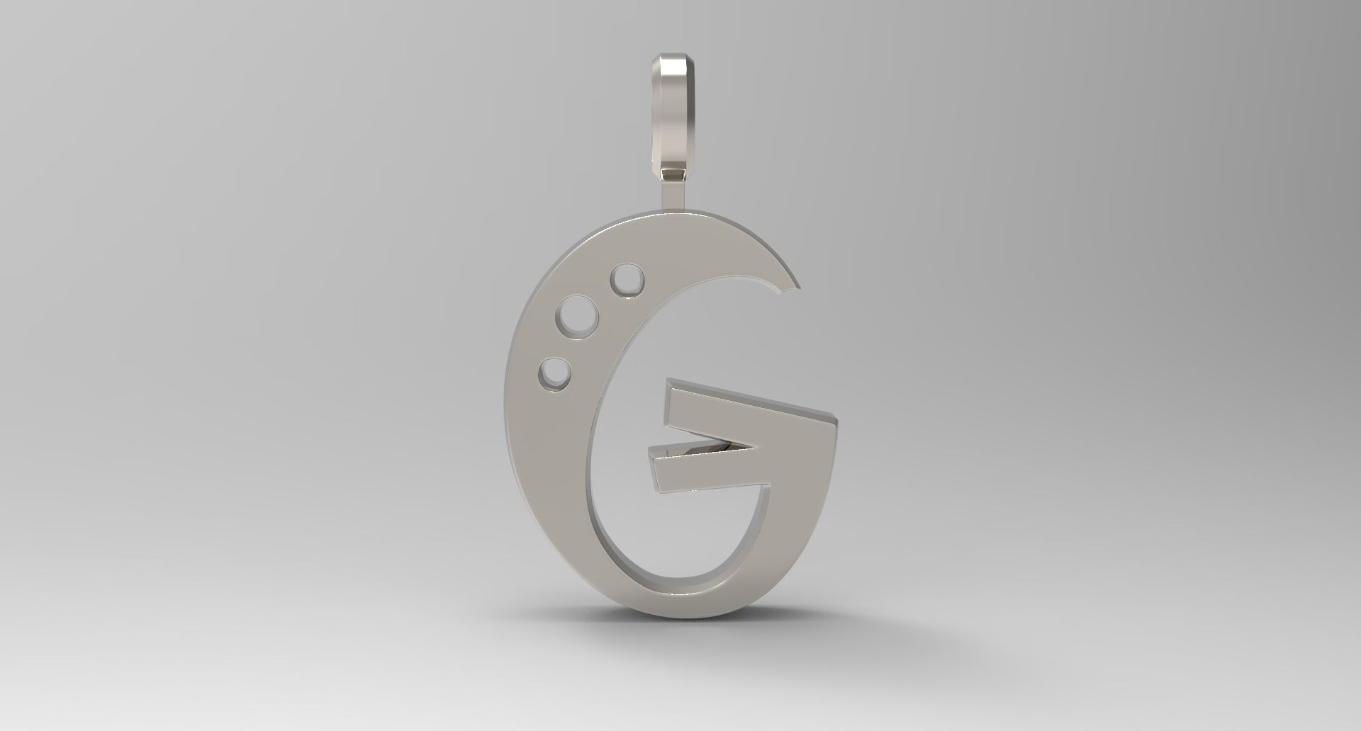 G Letter Pendant Platinum 3D print model_1