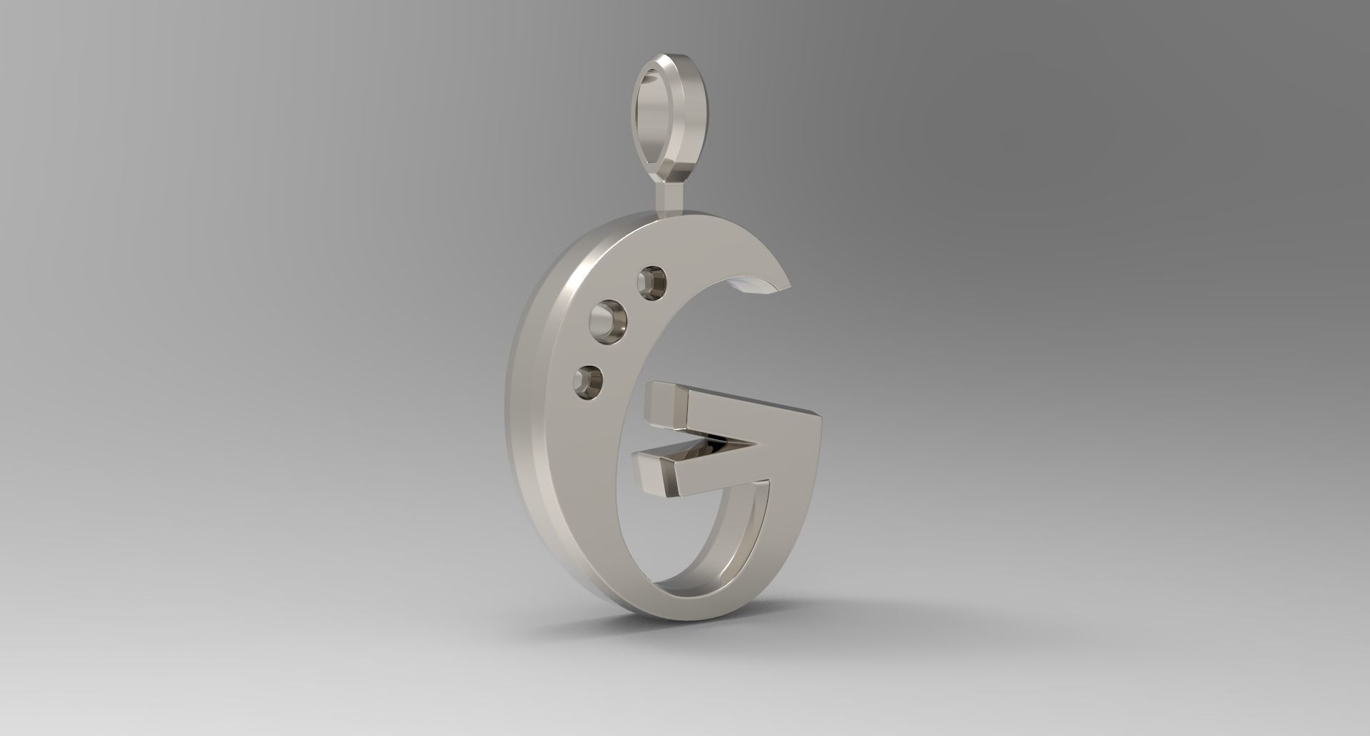 G Letter Pendant Platinum 3D print model_3