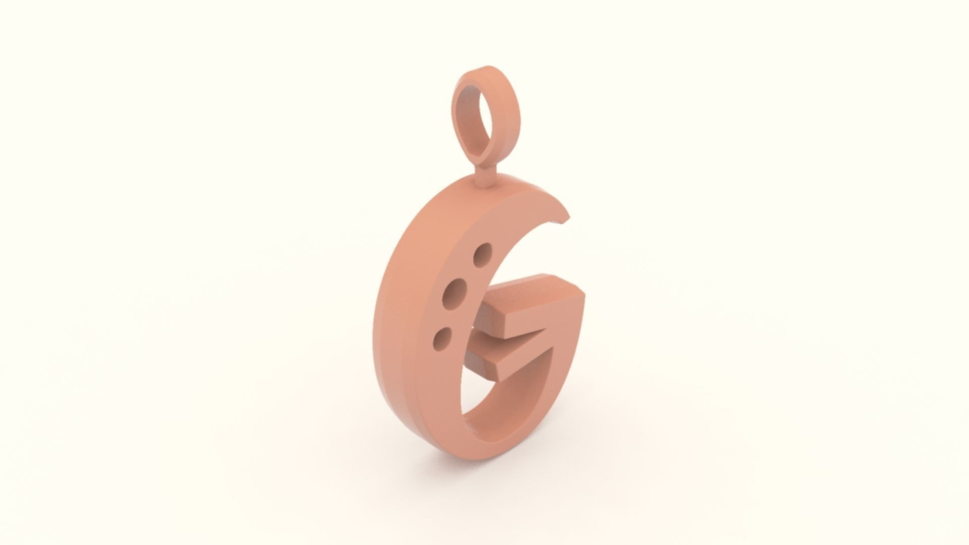 G Letter Pendant Platinum 3D print model_4