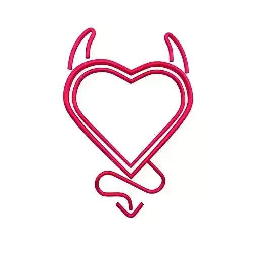 Devil Heart Emblem v1 007 Low-poly 3D model