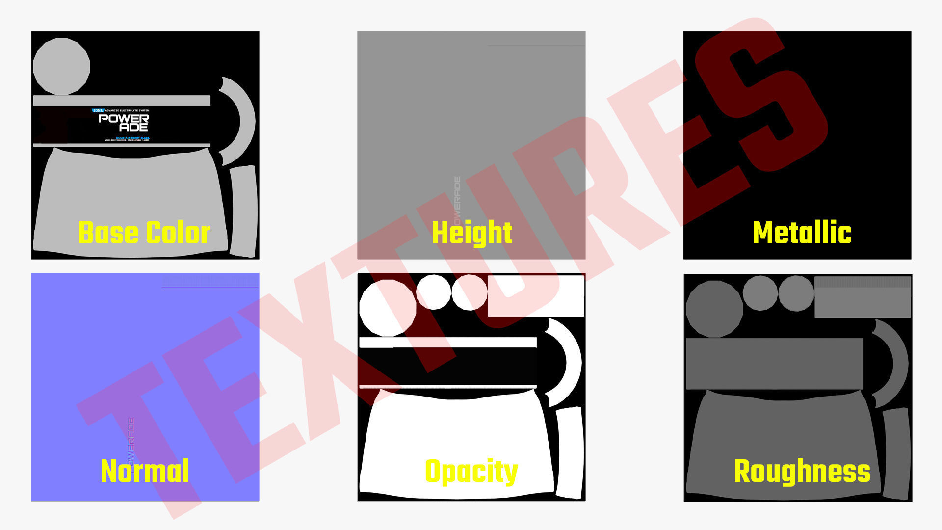 Powerade Bottle Low-poly 3D model_16