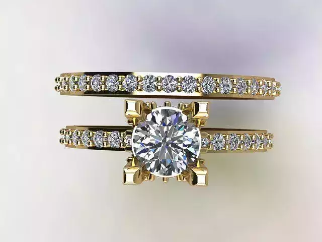 Engagement Rings Solitaire Ring diamond 2parts  rdm00004 3D print model
