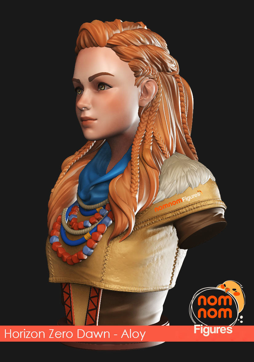 Aloy Bust version - Horizon Zero Dawn 3D print model_6