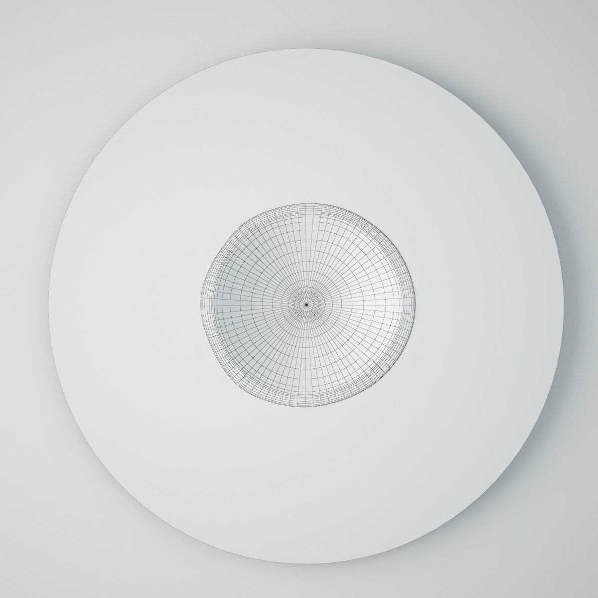 Teak Wood Plate Mirror 3D model_2