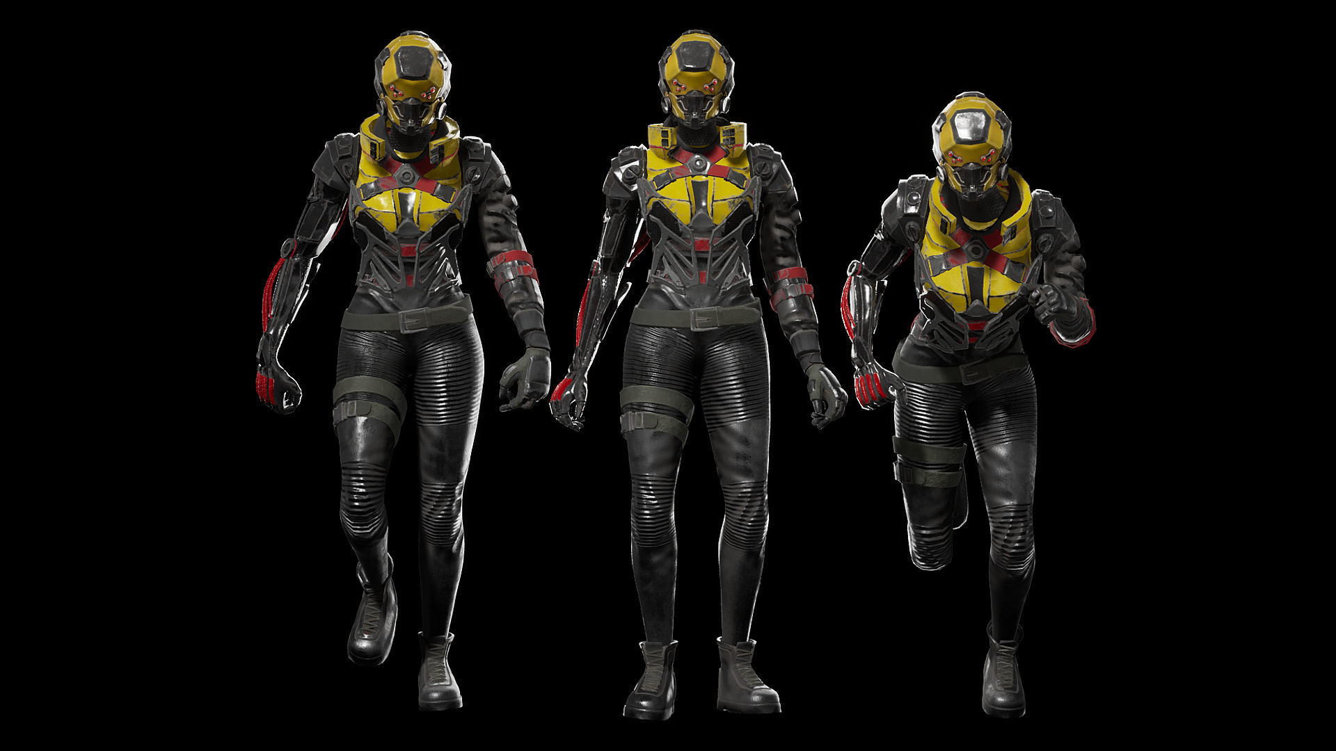 Cyberpunk Girl Character Low-poly 3D model_5