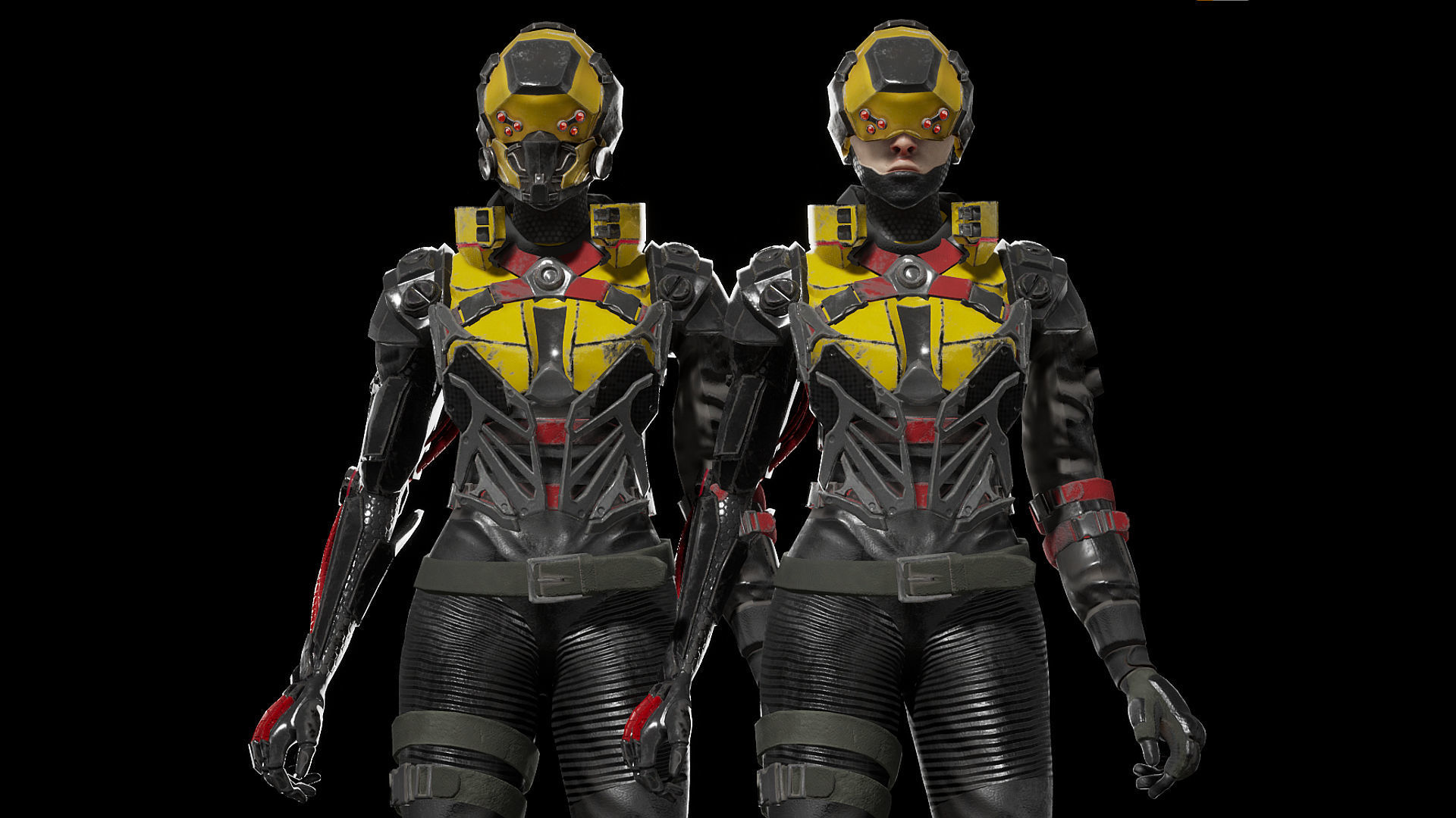 Cyberpunk Girl Character Low-poly 3D model_2