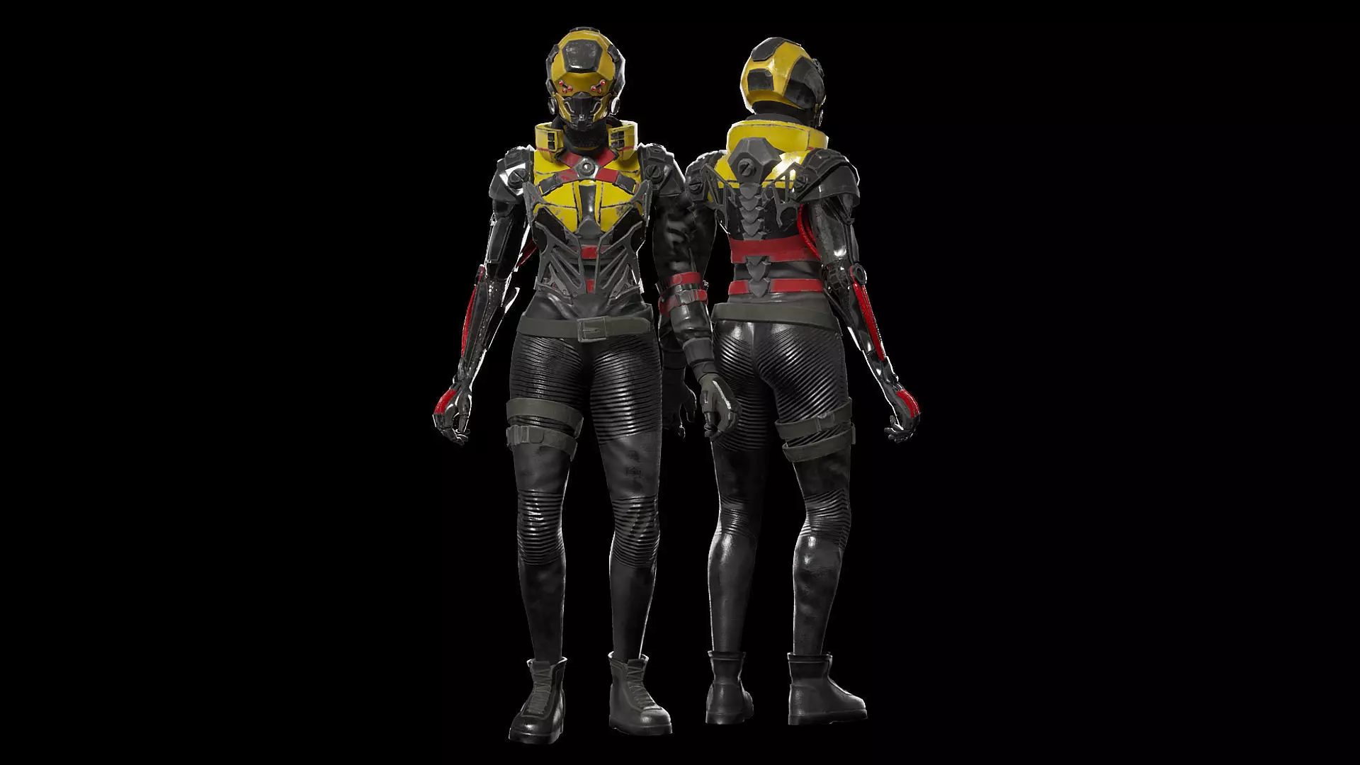 Cyberpunk Girl Character Low-poly 3D model_0