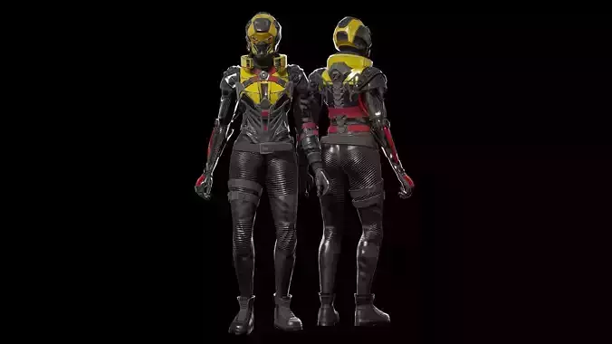 Cyberpunk Girl Character Low-poly 3D model