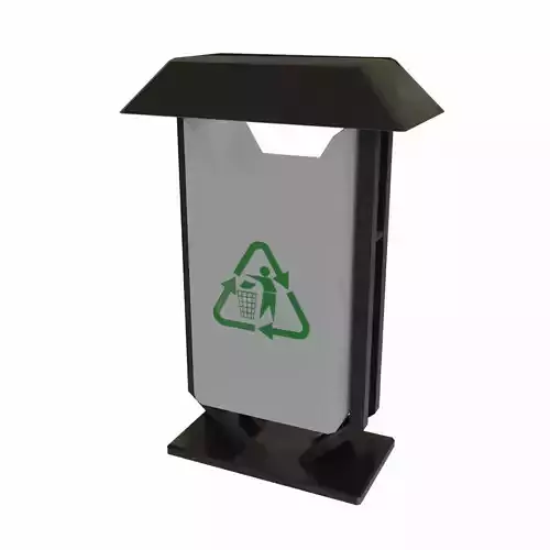 The plastic trash can