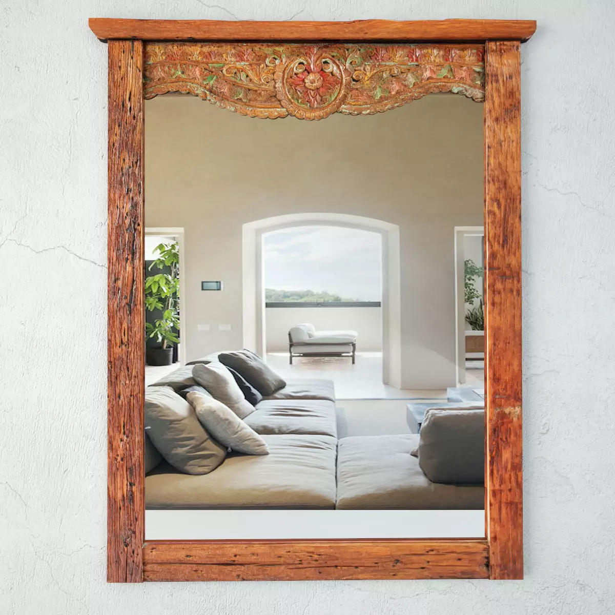 Vintage Balinese Mirror 3D model_0