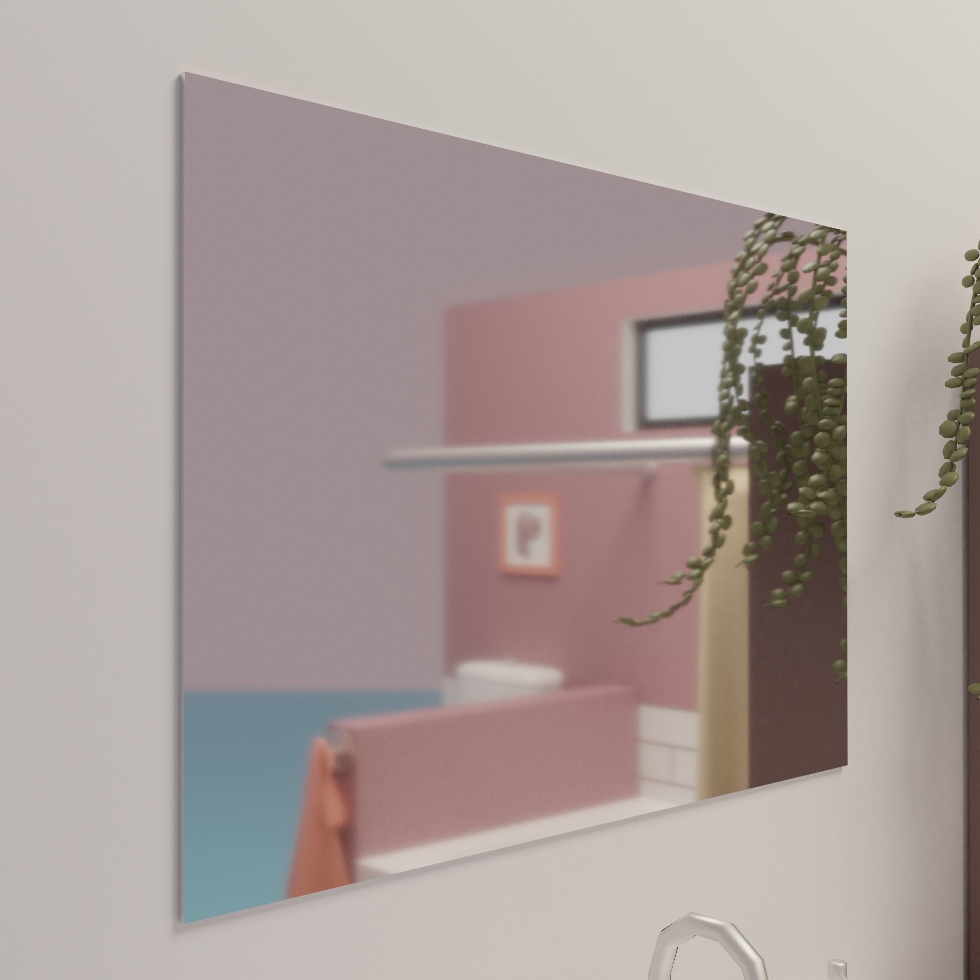 Bathroom toilet paper in frame Low-poly 3D model_14