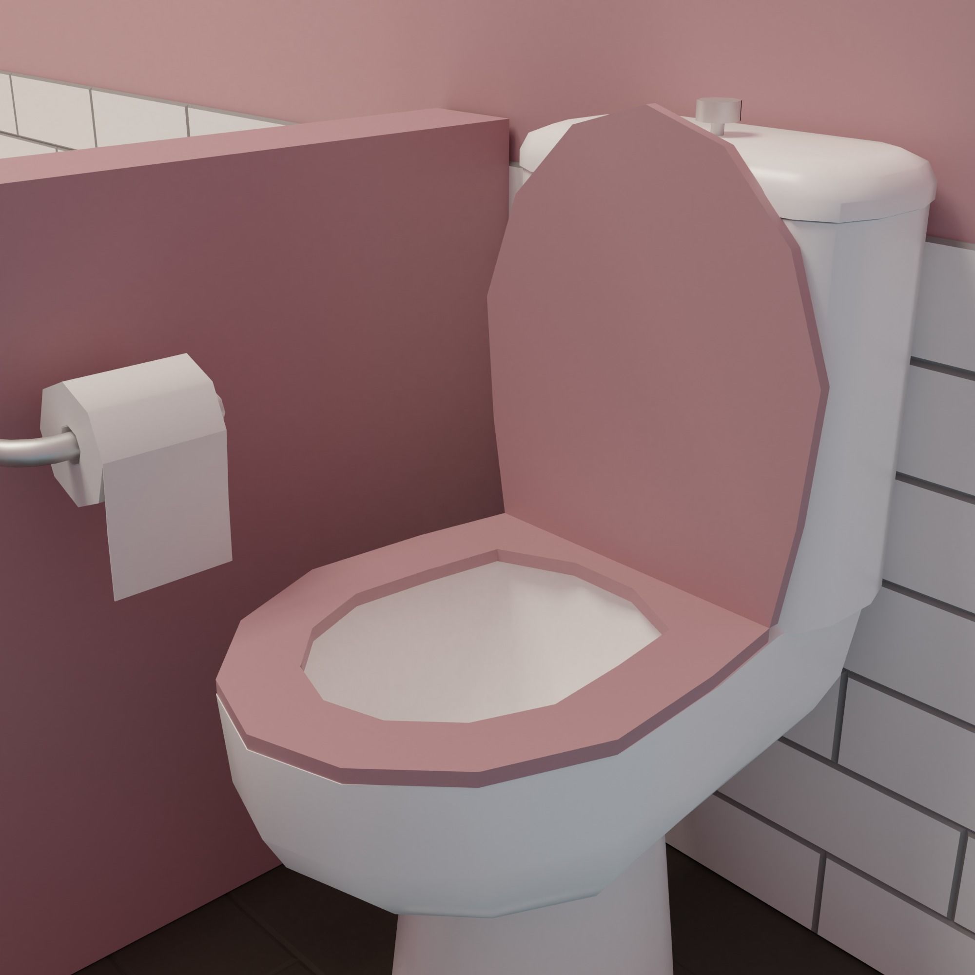 Bathroom toilet paper in frame Low-poly 3D model_7