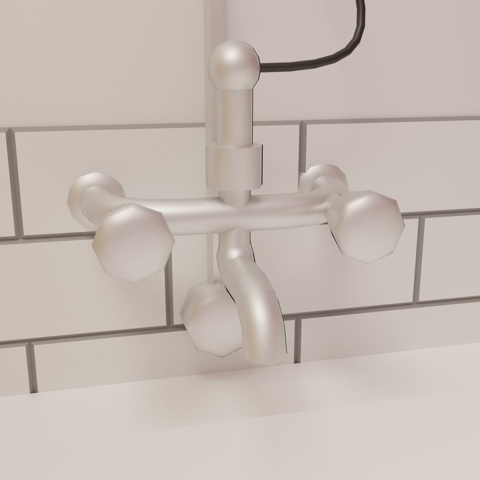 Bathroom toilet paper in frame Low-poly 3D model_9