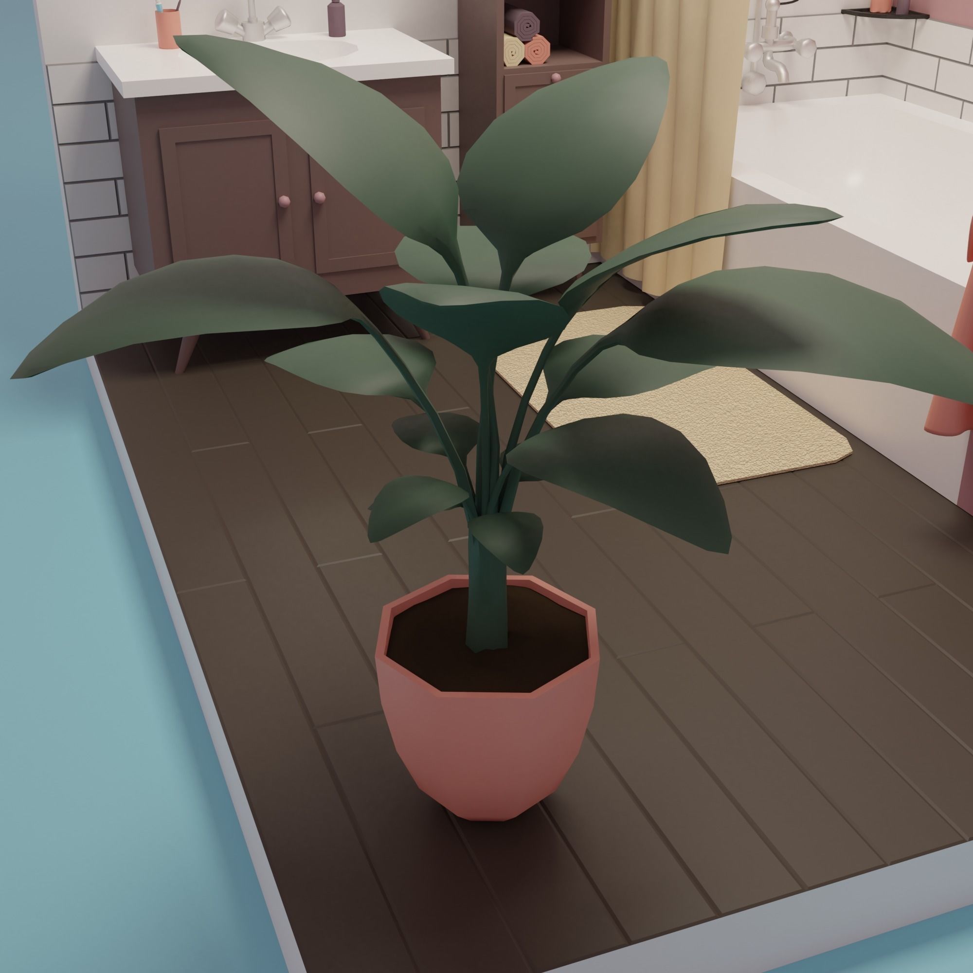 Bathroom toilet paper in frame Low-poly 3D model_13