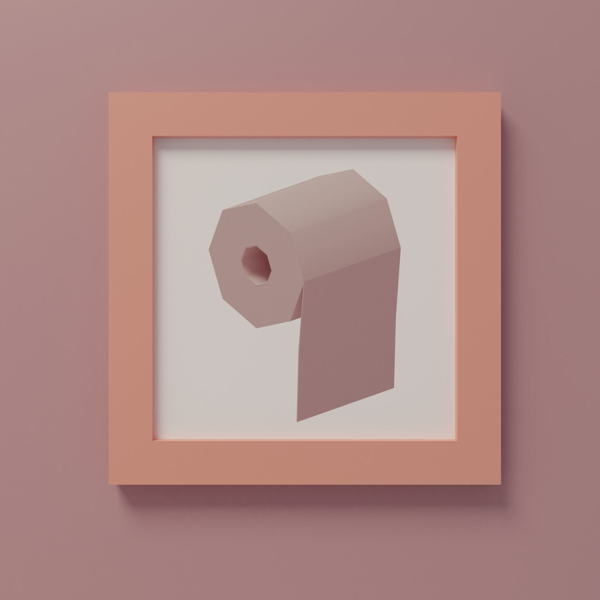 Bathroom toilet paper in frame Low-poly 3D model_8