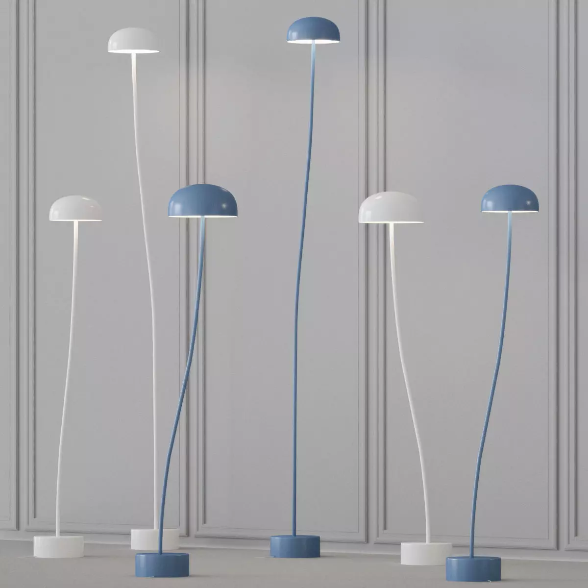 Zero - Curve floor lamp 3D model_0