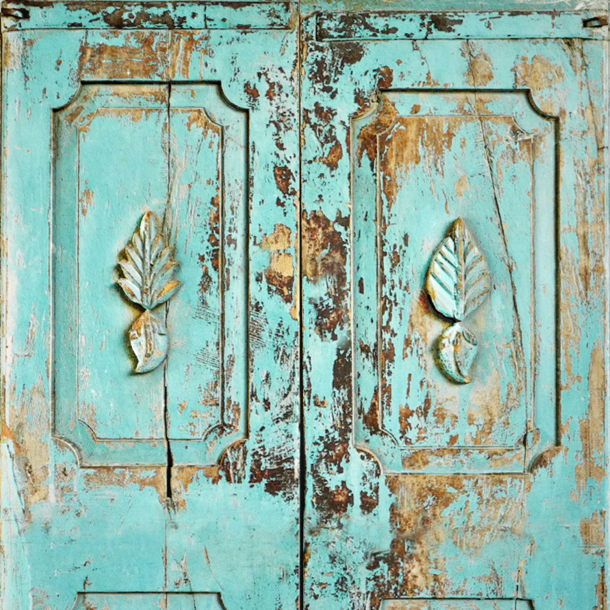 Vintage Blue Shutter Door 3D model_5
