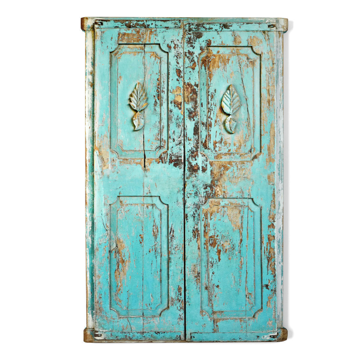 Vintage Blue Shutter Door 3D model_1