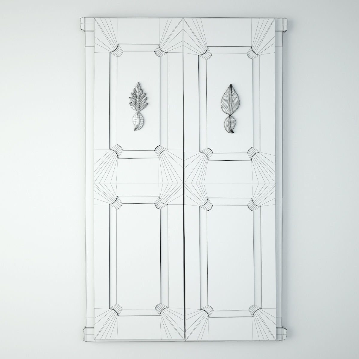 Vintage Blue Shutter Door 3D model_2