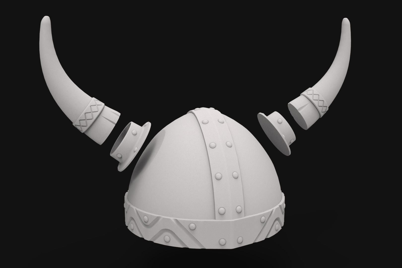 Metallic Viking Helmet Virtual 3dPrint 3D model_13