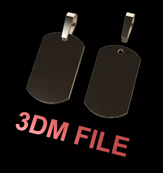 Flat Dainty Dogtag ID Bar Pendant 3D print model