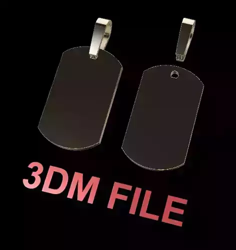 Flat Dainty Dogtag ID Bar Pendant