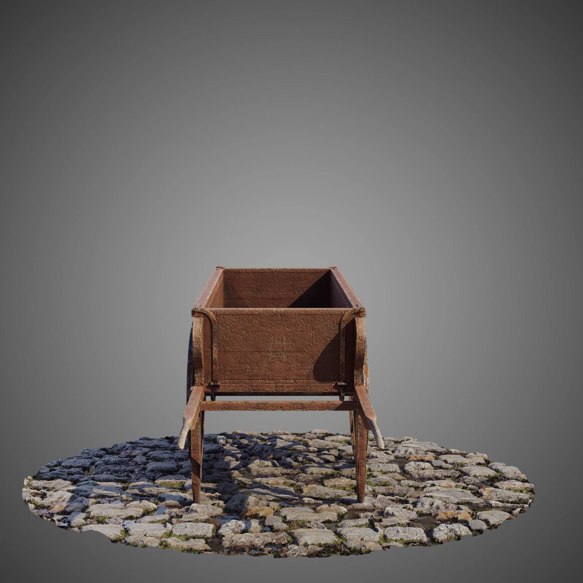Luggage cart Low-poly 3D model_5